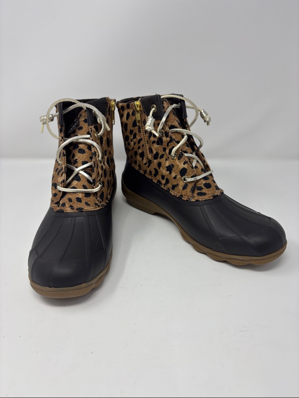 Sperry | Leopard Print Duck Boots - Women's Waterproof Ankle Boot 8.5